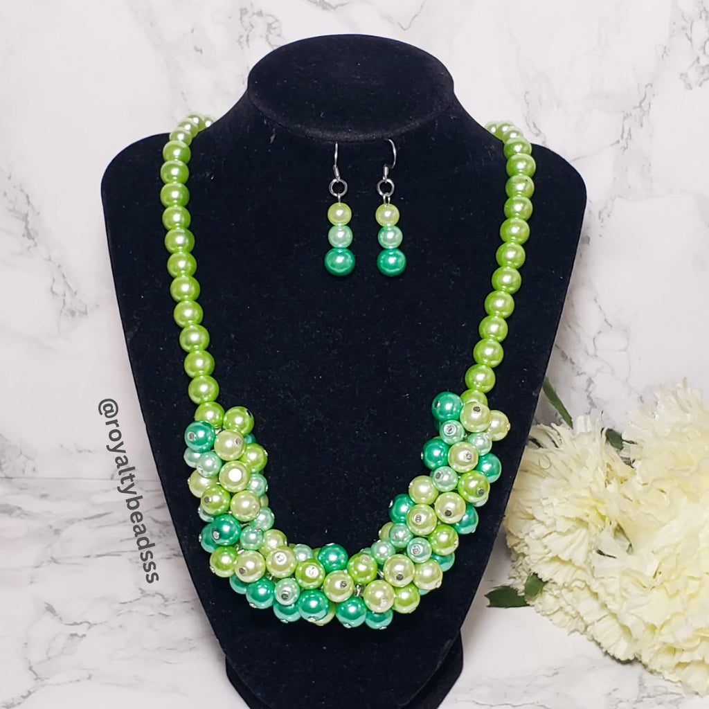 Lime Teal Chunky Necklace