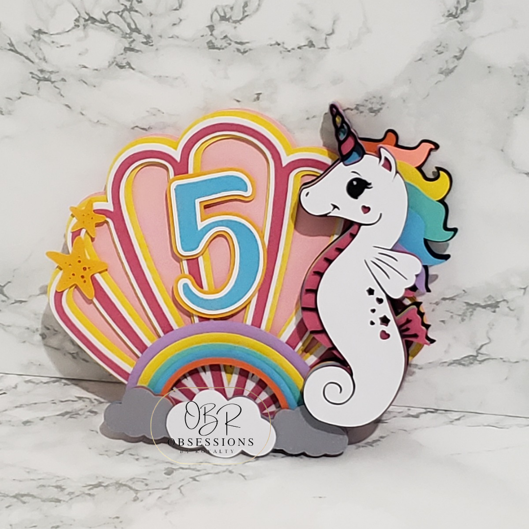 Unicorn Shell Cake Topper