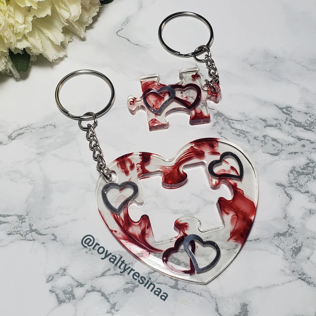 Heart Puzzle Keyring
