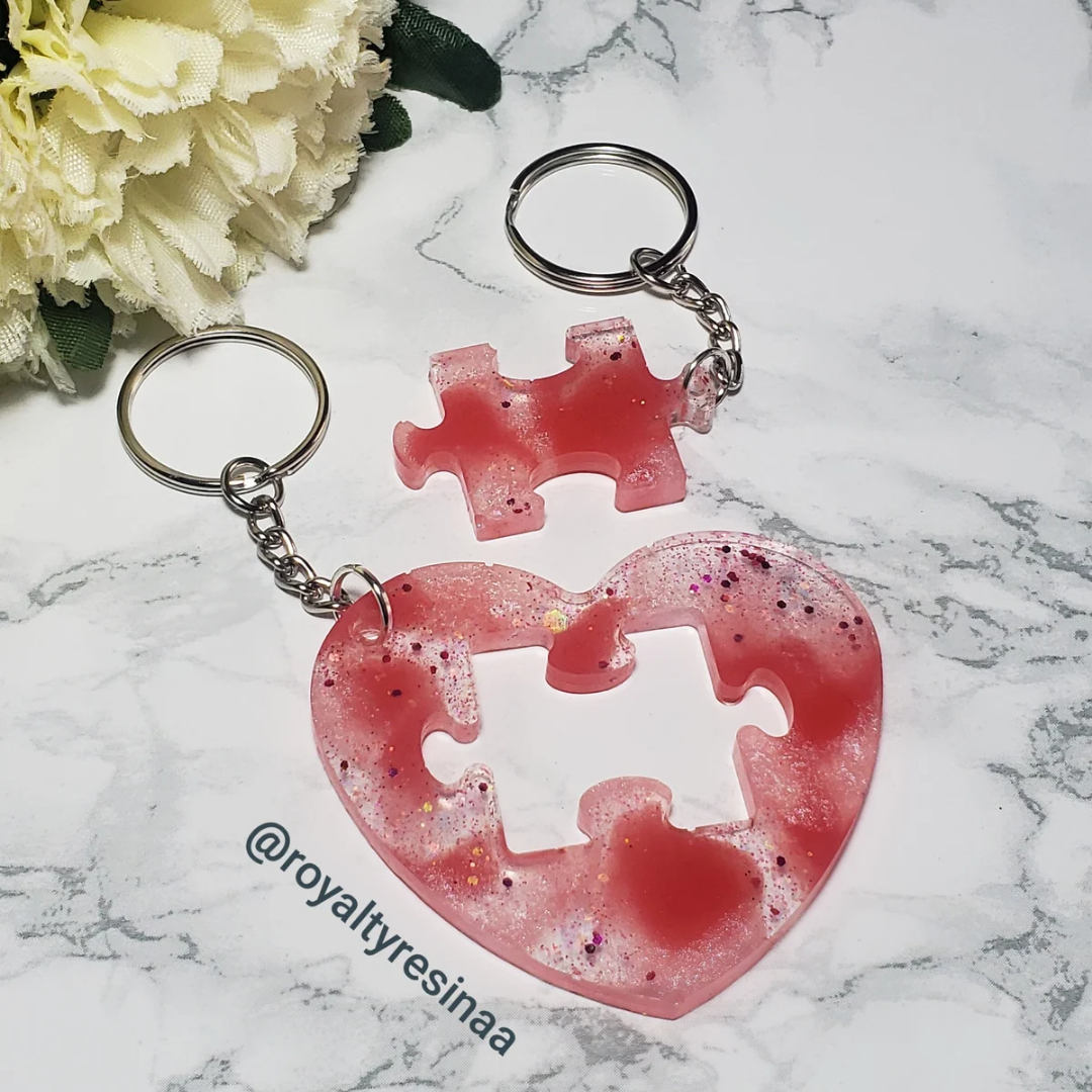Heart Puzzle Keyring