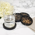 Black & Gold Drink Coasters 4pc