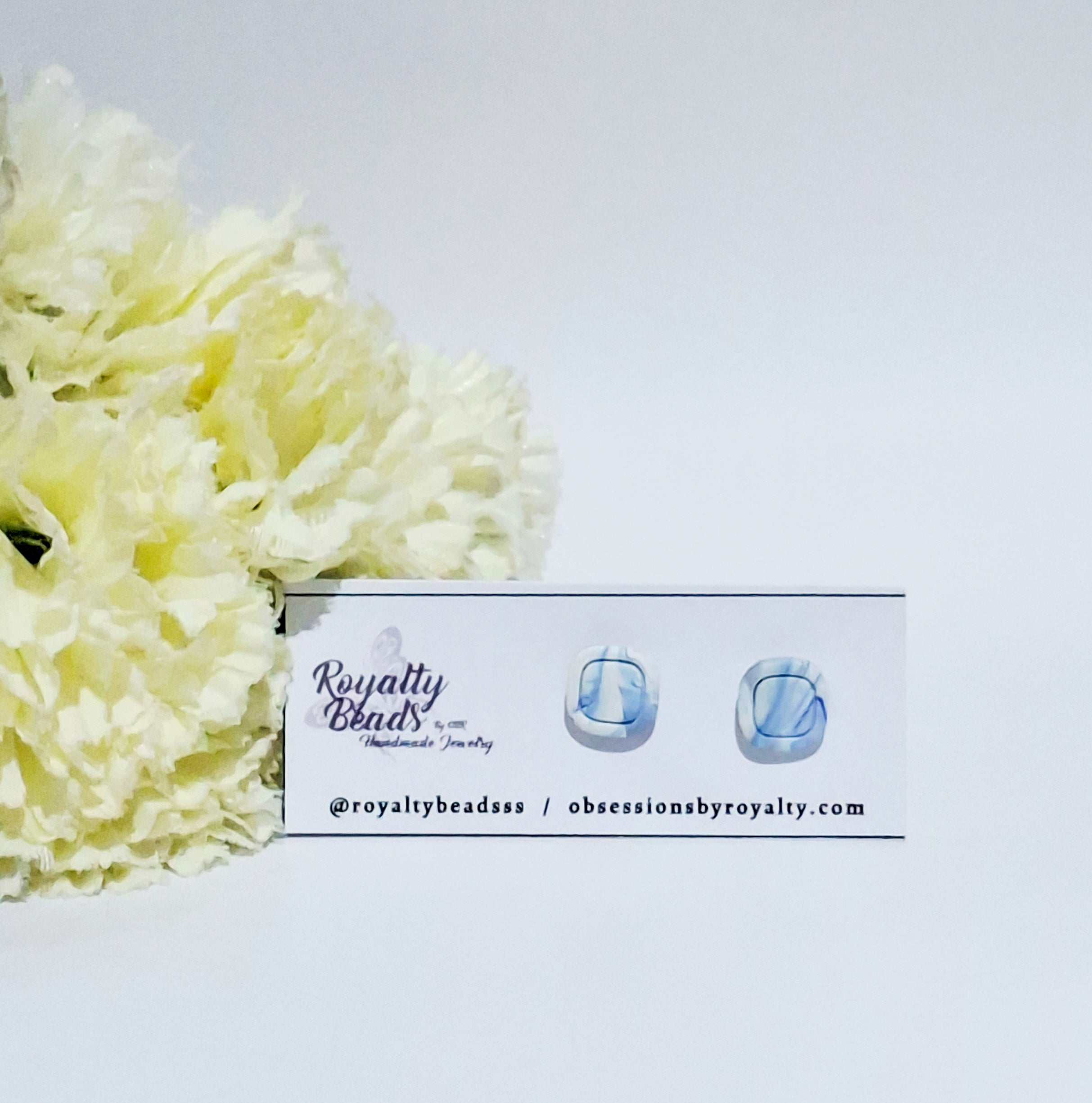 Baby Blue & White Studs