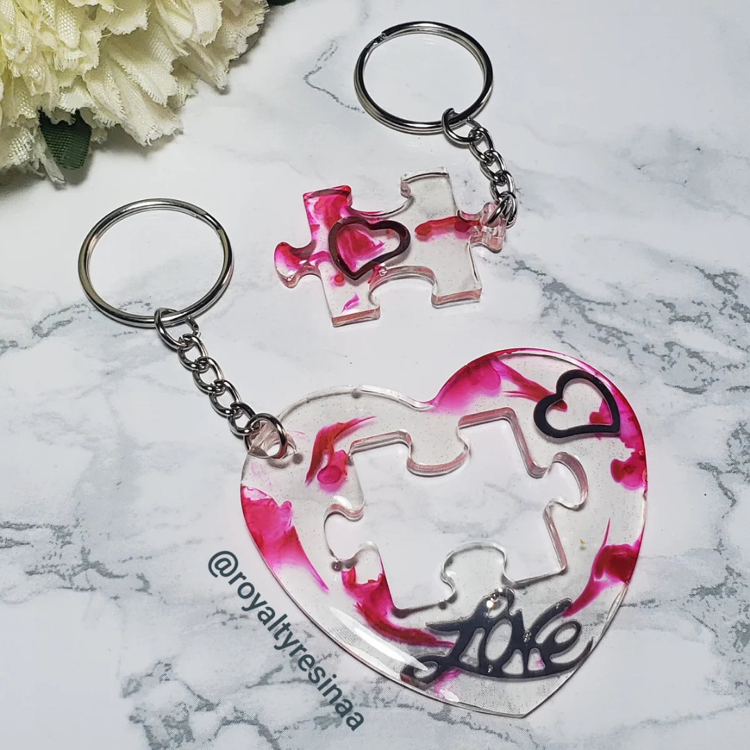 Heart Puzzle Keyring