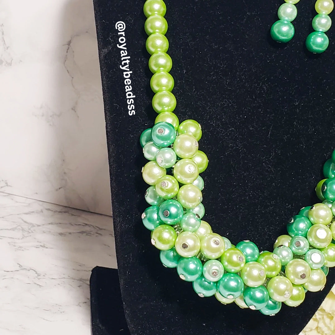 Lime Teal Chunky Necklace