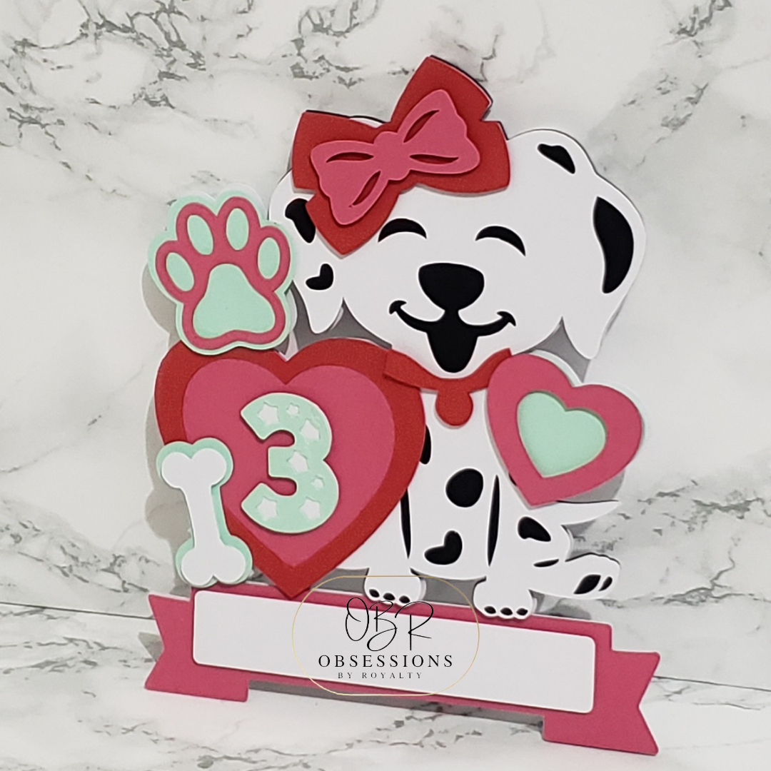 Cute Love Puppy Cake Topper